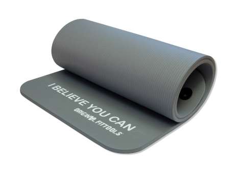 Коврик для йоги Original Fit. Tools NBR 12,5 мм серый с кольцами