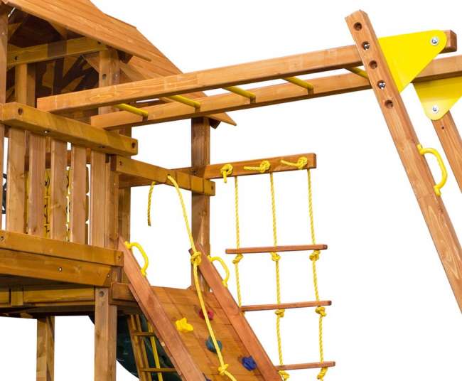 Игровая площадка PlayGarden "Mega SkyFort" с двумя игровыми домиками и переходом Игровая площадка PlayGarden "Mega SkyFort" с двумя игровыми домиками и переходом