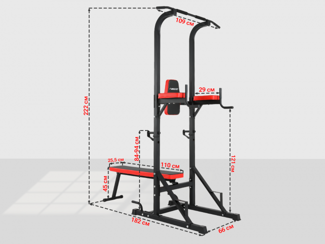 Турник-пресс-брусья со скамьей UNIX Fit POWER TOWER 120P Турник-пресс-брусья со скамьей UNIX Fit POWER TOWER 120P