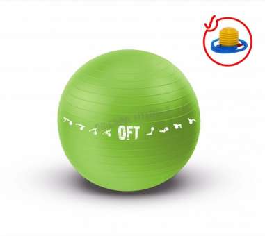 Гимнастический мяч 65 см Original FitTools FT-GBPRO-65GN с насосом