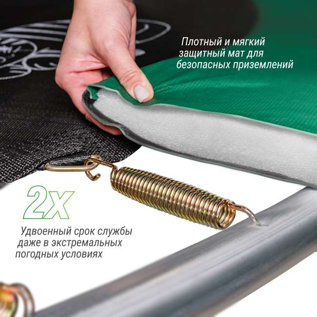 Батут UNIX Line SUPREME GAME 14 ft green