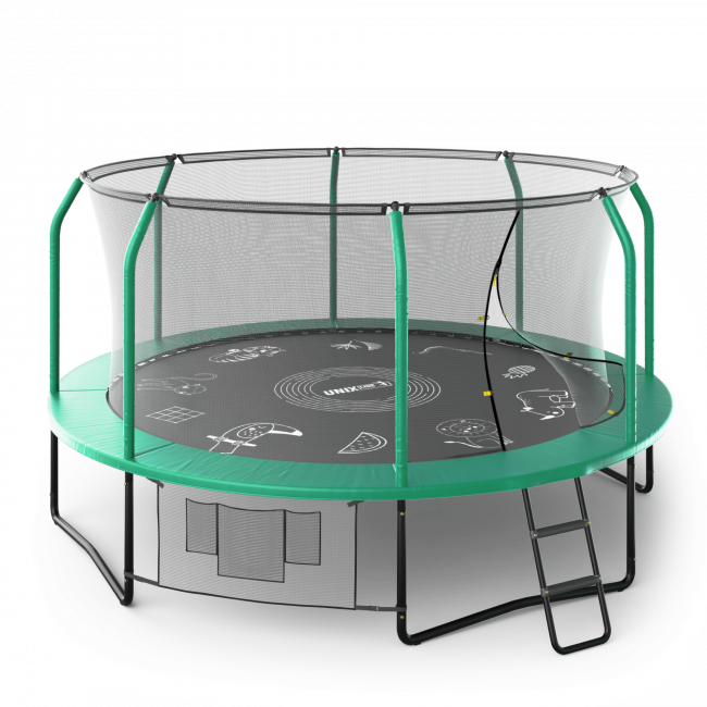 Батут UNIX Line SUPREME GAME 14 ft green